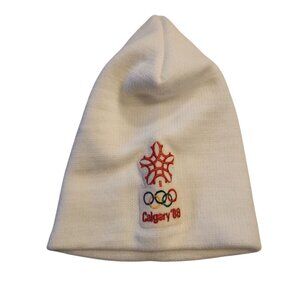 Calgary 88 Winter Olympics Hat Beanie Shell Winter Hat Canada Official Toque